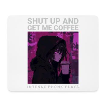 Tais-toi et apporte-moi un café Anime Girl Coffee Phonk - Tapis de souris (format paysage) - blanc - Devant