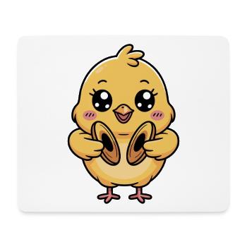 Lustiges Küken Mit Becken Für Musikliebhaber - Mousepad (Querformat) - Weiß - Vorne