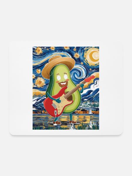 Avocado Musiker im Impressionstil - Mousepad (Querformat) - Weiß