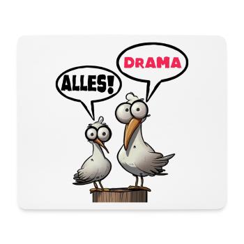 Humorvolle Möwen mit Sprechblasen Alles Drama - Mousepad (Querformat) - Weiß - Vorne