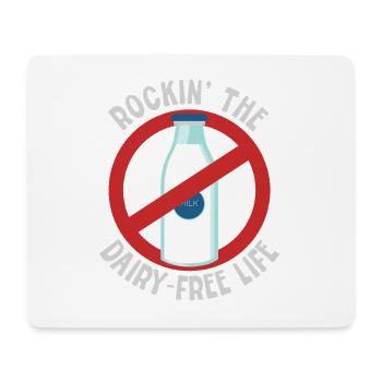 Laktoseintolerant Rockin The Dairy Free Life - Mousepad (Querformat) - Weiß - Vorne