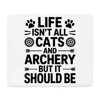 Bogenschießen Spruch Katzen Bogenschießen Geschenk - Mousepad (Querformat) - Weiß - Vorne