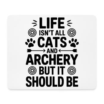 Bogenschießen Spruch Katzen Bogenschießen Geschenk - Mousepad (Querformat) - Weiß - Vorne