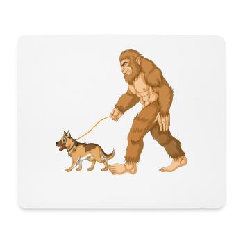 Bigfoot Walking German Shepherd - Mouse Pad (horizontal) - white - Front