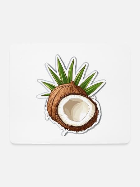 Kokosnuss Coconut - Mousepad (Querformat) - Weiß