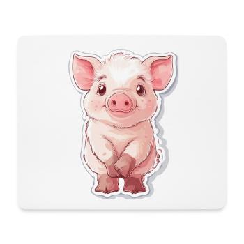Porc Porcelet - Tapis de souris (format paysage) - blanc - Devant