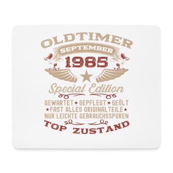 40th Birthday Gift Classic Car September 1985 - Mouse Pad (horizontal) - white - Front
