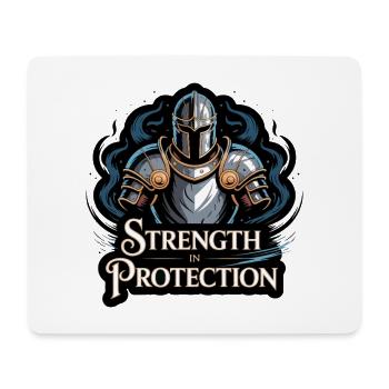 Ritterschild Stärke T-Shirt Design - Mousepad (Querformat) - Weiß - Vorne