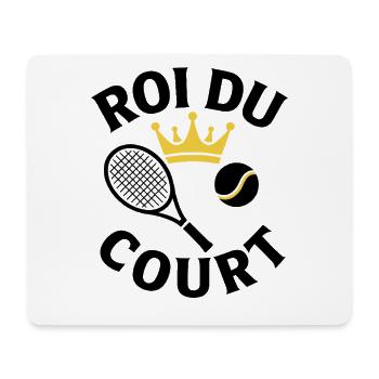 Roi du Court Cadeau Joueur de Tennis - Tapis de souris (format paysage) - blanc - Devant