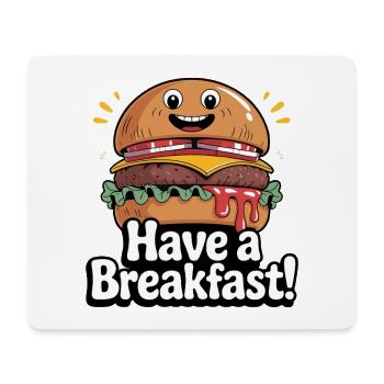 Whimsical Hamburger with Smile and Text - Mouse Pad (horizontal) - white - Front