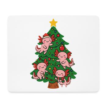 Axolotl schmücken Weihnachtsbaum - Mousepad (Querformat) - Weiß - Vorne