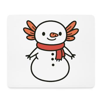 Axolotl bonhomme de neige Noël mignon - Tapis de souris (format paysage) - blanc - Devant