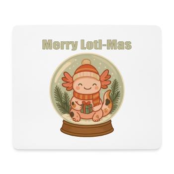 Merry Loti-Mas Axolotl Snow Globe - Mouse Pad (horizontal) - white - Front