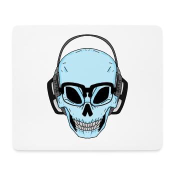 Skull with headphones and glasses - Mouse Pad (horizontal) - white - Front