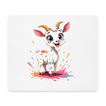 Cute colorful baby goat print - Mouse Pad (horizontal) - white - Front