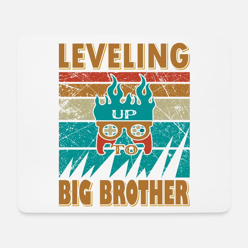 Gaming-Inspired Bruder Design - Mousepad (Querformat) - Weiß