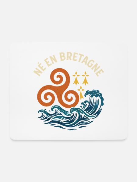 Geboren in der Bretagne, Triskel, bretonische Identität - Mousepad (Querformat) - Weiß