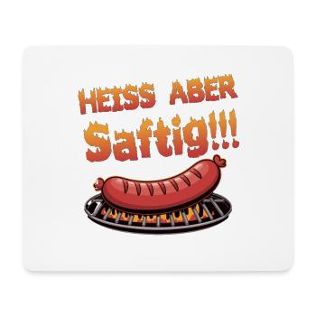 Heiß Aber Saftig Grillspaß Wurst Design - Mousepad (Querformat) - Weiß - Vorne