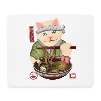 Entzückende Katzenkenner-Nudelschüssel - Mousepad (Querformat) - Weiß - Vorne