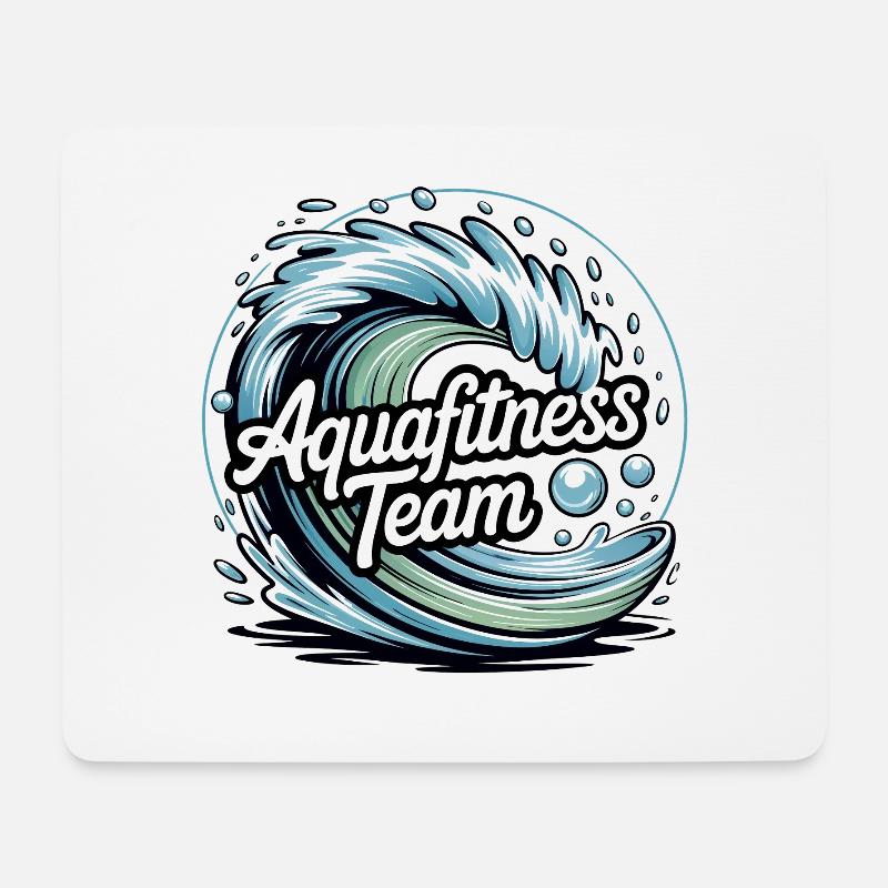 Aquafitness Team Motivationsdesign - Mousepad (Querformat) - Weiß