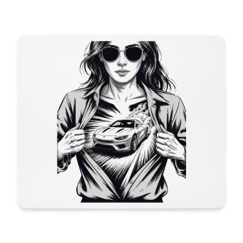 Conception de voiture de course - Tapis de souris (format paysage) - blanc - Devant