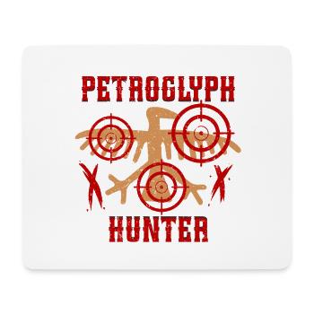 Pétroglyphe Chasseur Pétroglyphe Pictogrammes - Tapis de souris (format paysage) - blanc - Devant