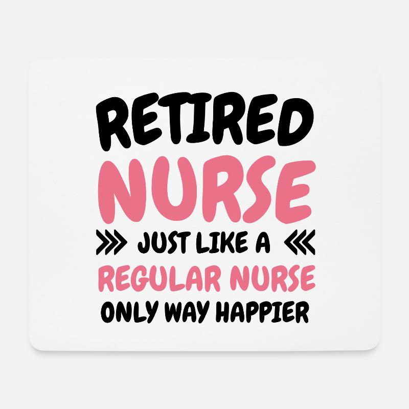 Retired Nurse Humor Nurse Retirement - Mousepad (Querformat) - Weiß