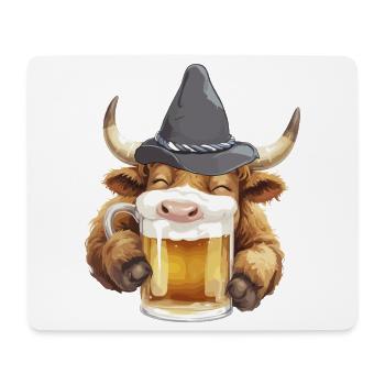 Volksfest Bulle mit Bierglas Bierfest Bierzelt  - Mousepad (Querformat) - Weiß - Vorne