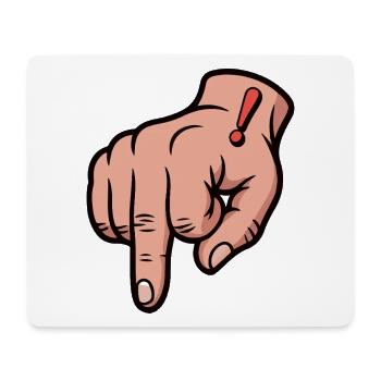 Bold Red Exclamation Point Hand Illustration - Mouse Pad (horizontal) - white - Front