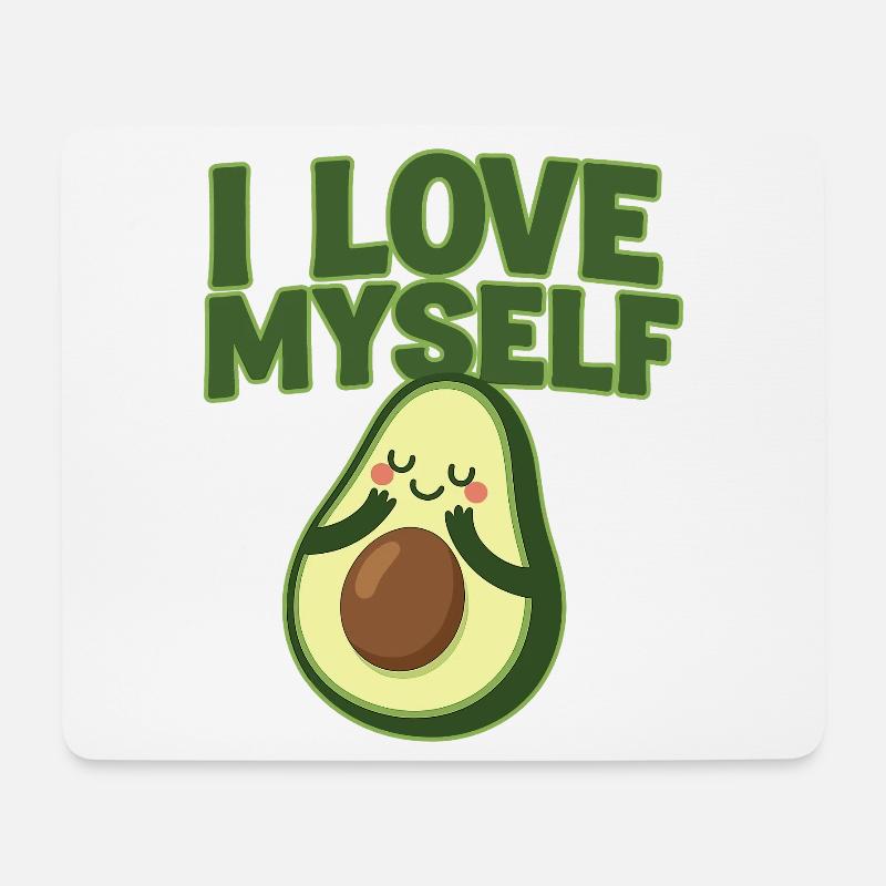 Süßer Avocado-Positivität Druck - Mousepad (Querformat) - Weiß