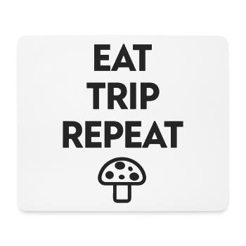 Eat Trip Repeat - Lustiger Pilz Spruch - Mousepad (Querformat) - Weiß - Vorne