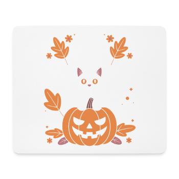 Ghost Pumpkin Cat Cute Halloween Autumn - Mouse Pad (horizontal) - white - Front
