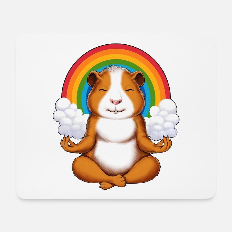 Meerschweinchen-Meditation - Mousepad (Querformat) - Weiß