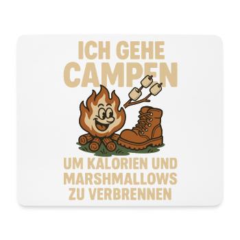 Je vais camper pour des calories et des guimauves - Tapis de souris (format paysage) - blanc - Devant