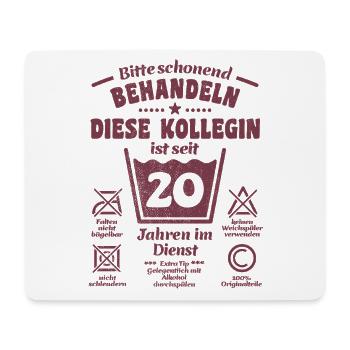 20 ans de service - Traiter avec douceur - Collègue - Tapis de souris (format paysage) - blanc - Devant