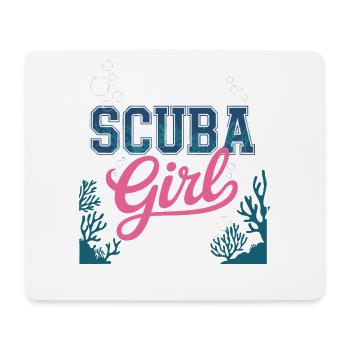 Scuba Girl Tauch-Design - Mousepad (Querformat) - Weiß - Vorne