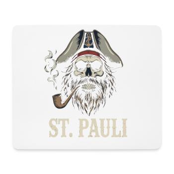 St.Pauli Kiez Hamburg Totenkopf Sankt Pauli - Tapis de souris (format paysage) - blanc - Devant