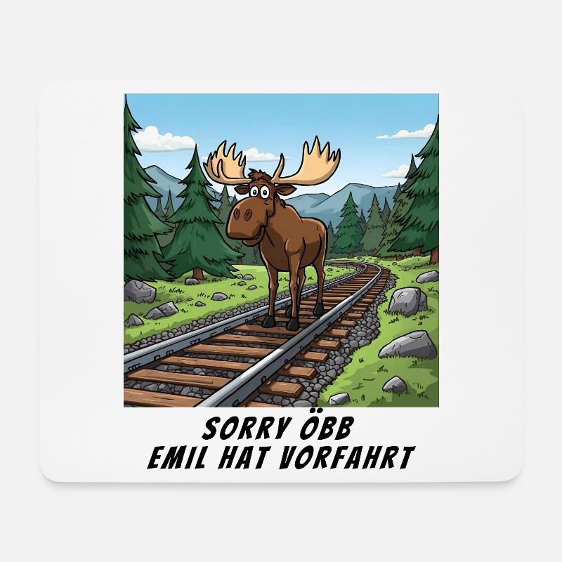Sorry Bahn - Emil hat hier Vorfahrt - Mousepad (Querformat) - Weiß