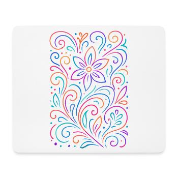 Colorful floral patterns in mandala style - Mouse Pad (horizontal) - white - Front
