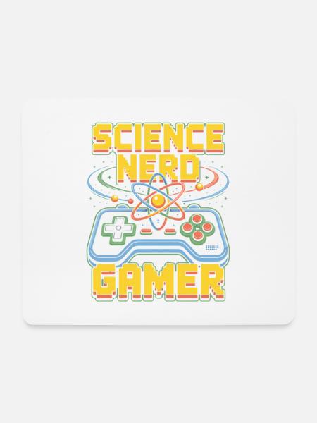 Science Nerd Gamer Atom Controller Wissenschaft - Mousepad (Querformat) - Weiß