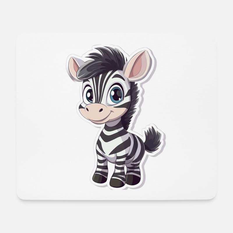 Zebra - Mousepad (Querformat) - Weiß