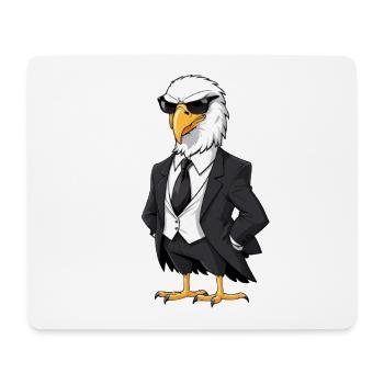 Eleganter Adler im Anzug - Mousepad (Querformat) - Weiß - Vorne