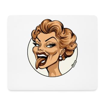 Retro Cartoon Komödie Frau Illustration - Mousepad (Querformat) - Weiß - Vorne
