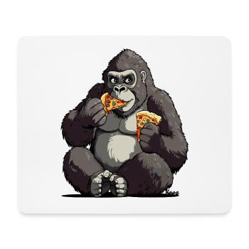 Gorille appréciant une pizza illustration - Tapis de souris (format paysage) - blanc - Devant