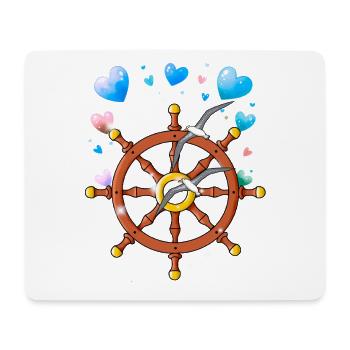 Steuerrad Möwen maritim - Mousepad (Querformat) - Weiß - Vorne