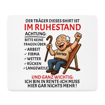 Pension Pension Retirement Funny Pensioner - Mouse Pad (horizontal) - white - Front