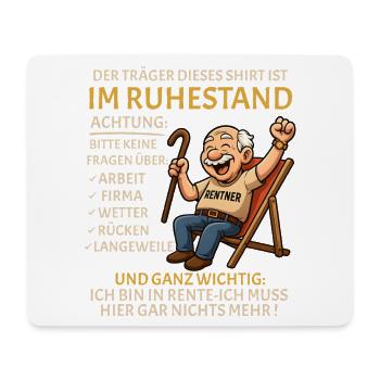 Pension Pension Retirement Funny Pensioner - Mouse Pad (horizontal) - white - Front