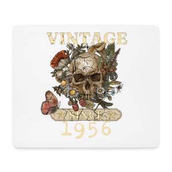1956 Schmetterlinge Blumen Und Schädel - Mousepad (Querformat) - Weiß - Vorne