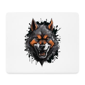 Wolf Wildnis - Mousepad (Querformat) - Weiß - Vorne