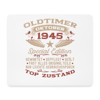 Cadeau 80ème anniversaire Voiture Ancienne Octobre 1945 - Tapis de souris (format paysage) - blanc - Devant